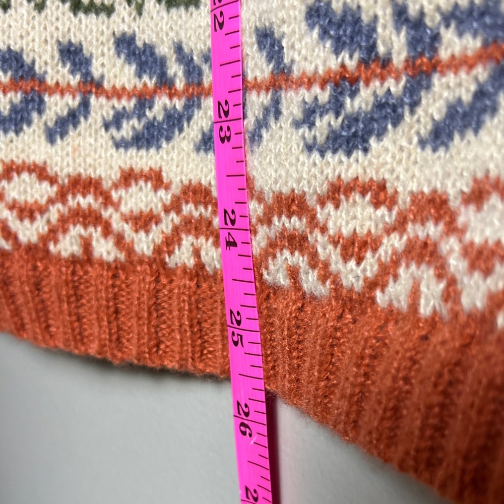 Fair Isle Knit Sweater Blue Boho Cottagecore Large - Picture 4 of 5